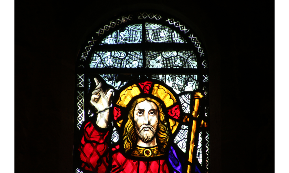 Imagem de Jesus Cristo em vidro.
